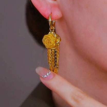 Golden Flowers Ear Rings